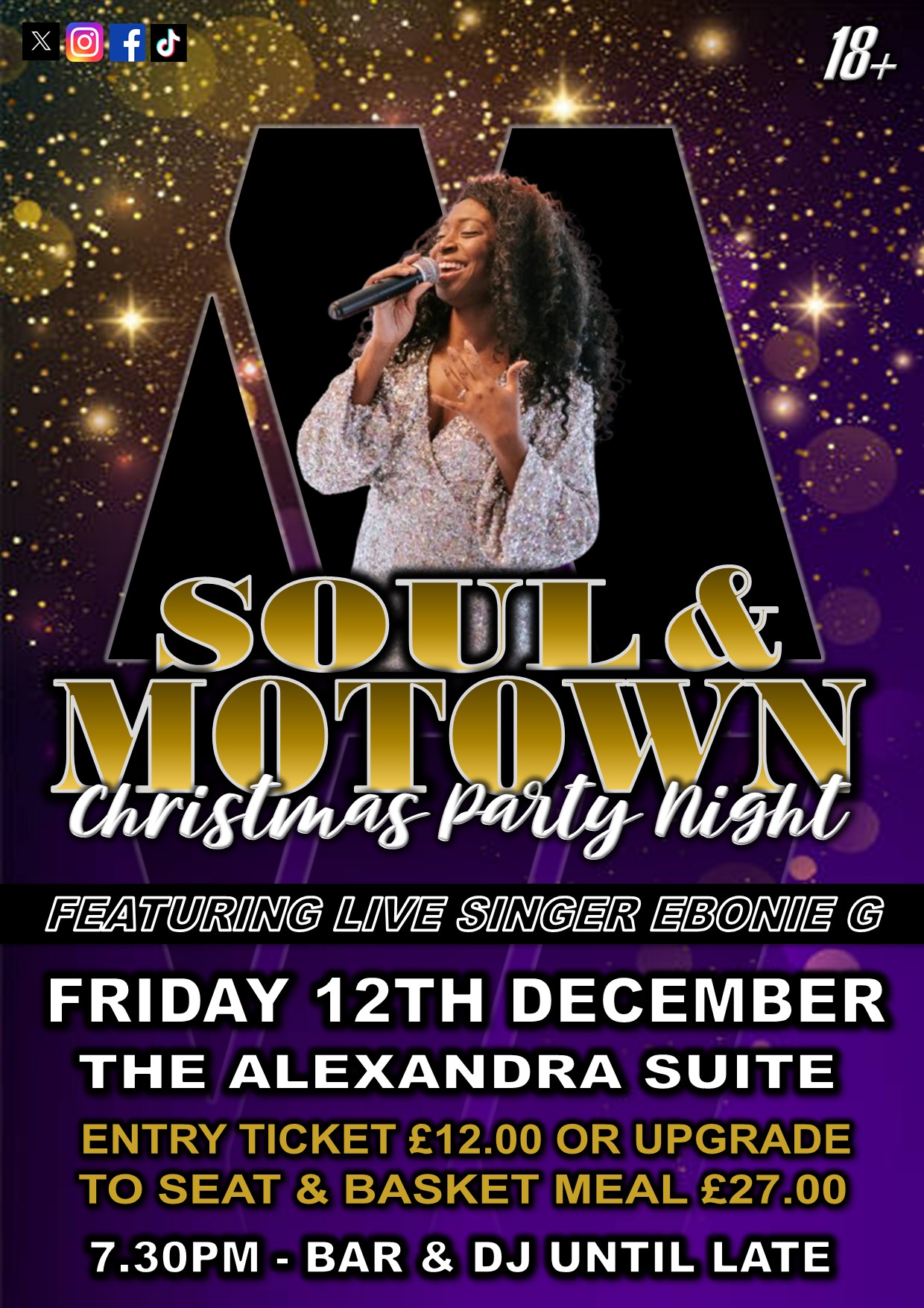 Soul & Motown Christmas Party Night Ft Live Singer Ebonie G - 12th December 2025