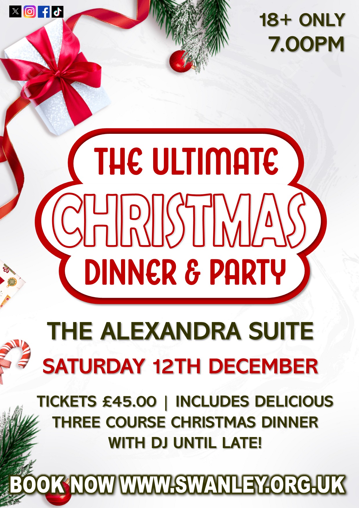 Ultimate Christmas Dinner & Party - Saturday 12th December 2026